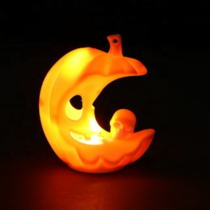 led pumpkin moon candle for halloween