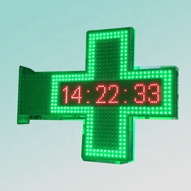 CE RoHS Outdoor Usage 80X80cm WIFi led pharmacy cross display sign with remote control