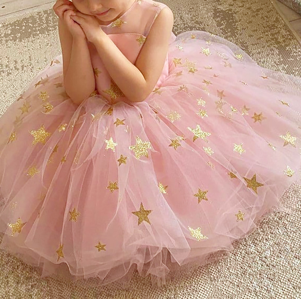 Summer Elegant Toddler Baby Kid Girl Tutu Dress Rainbow Tulle Bow Tutu Party Wedding Birthday Dresses