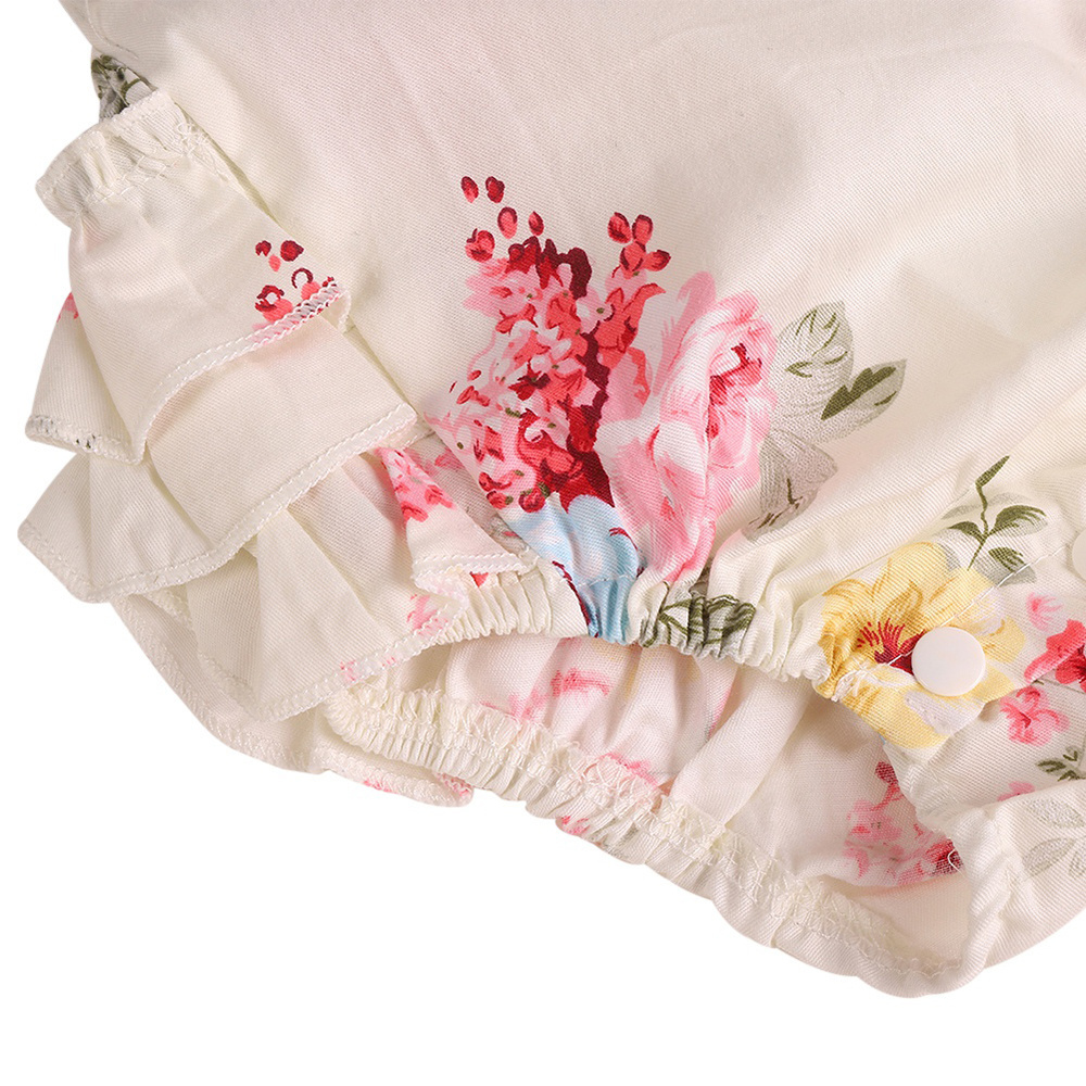 New Born Baby Girls Kids Floral Ruffle Romper Sleeveless Bodysuit Infant Onesie Baby Clothes Cute Baby Bubble Romper