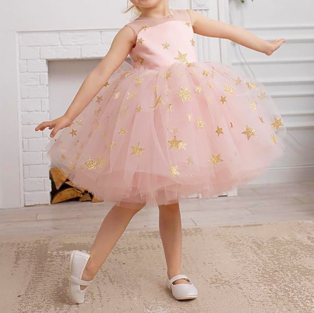 Summer Elegant Toddler Baby Kid Girl Tutu Dress Rainbow Tulle Bow Tutu Party Wedding Birthday Dresses