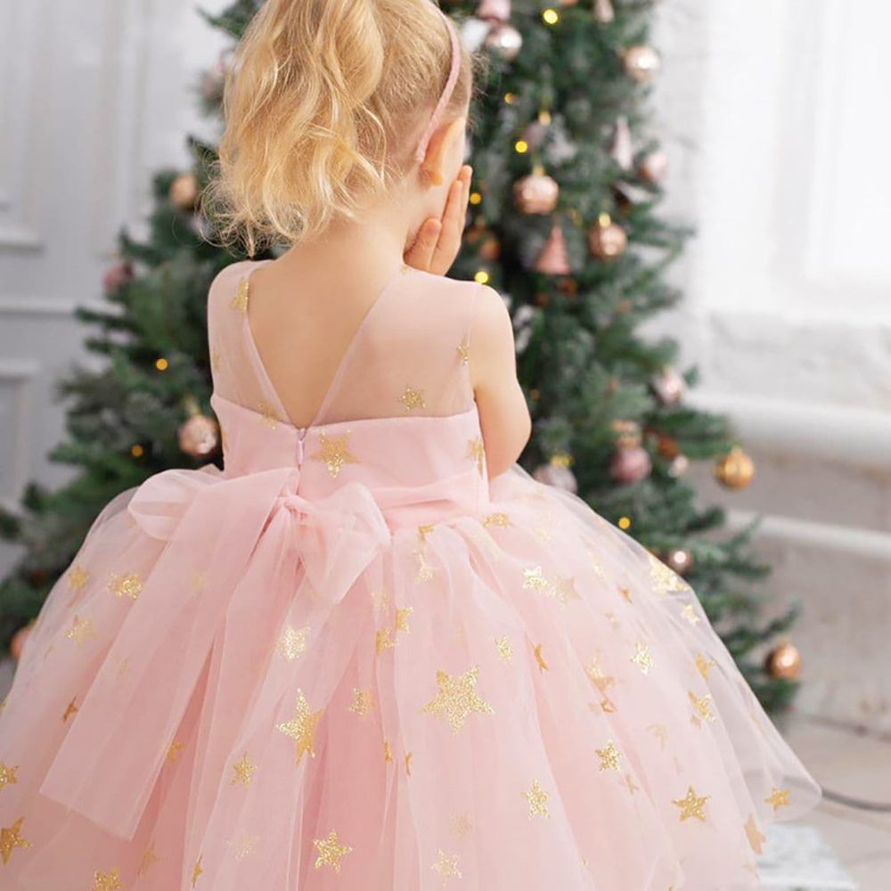 Summer Elegant Toddler Baby Kid Girl Tutu Dress Rainbow Tulle Bow Tutu Party Wedding Birthday Dresses