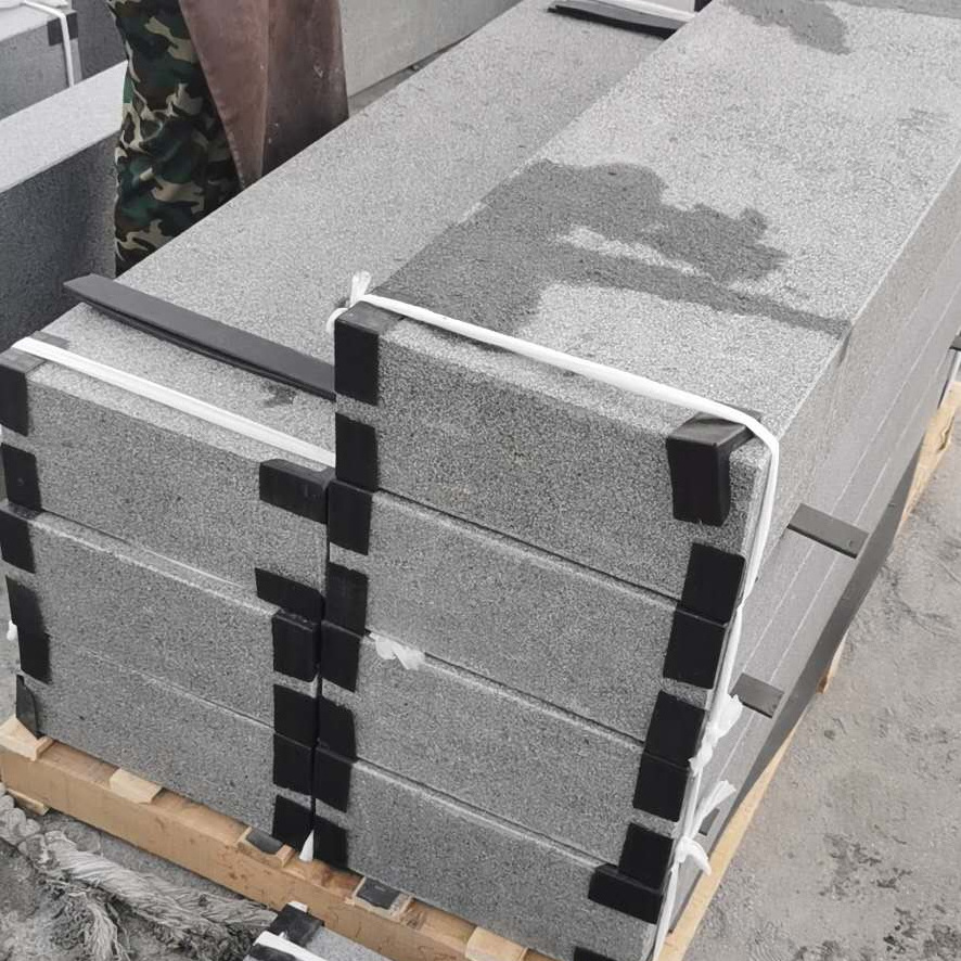 Dark grey natural granite stairs blocks for the outdoors