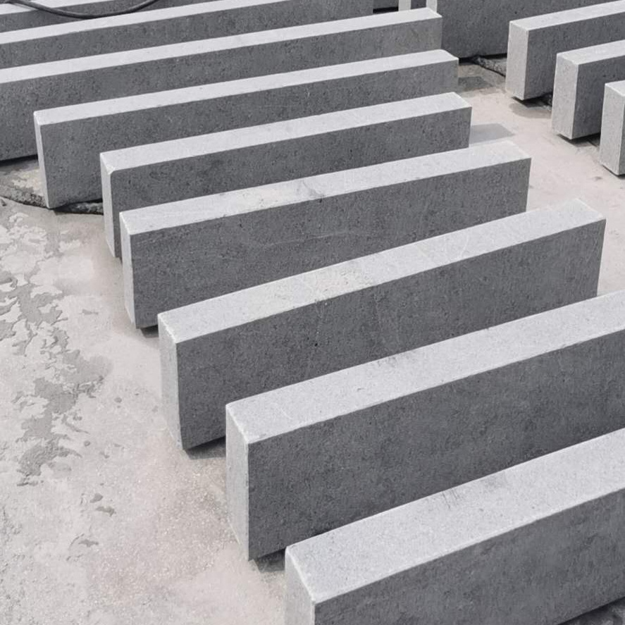 Dark grey natural granite stairs blocks for the outdoors