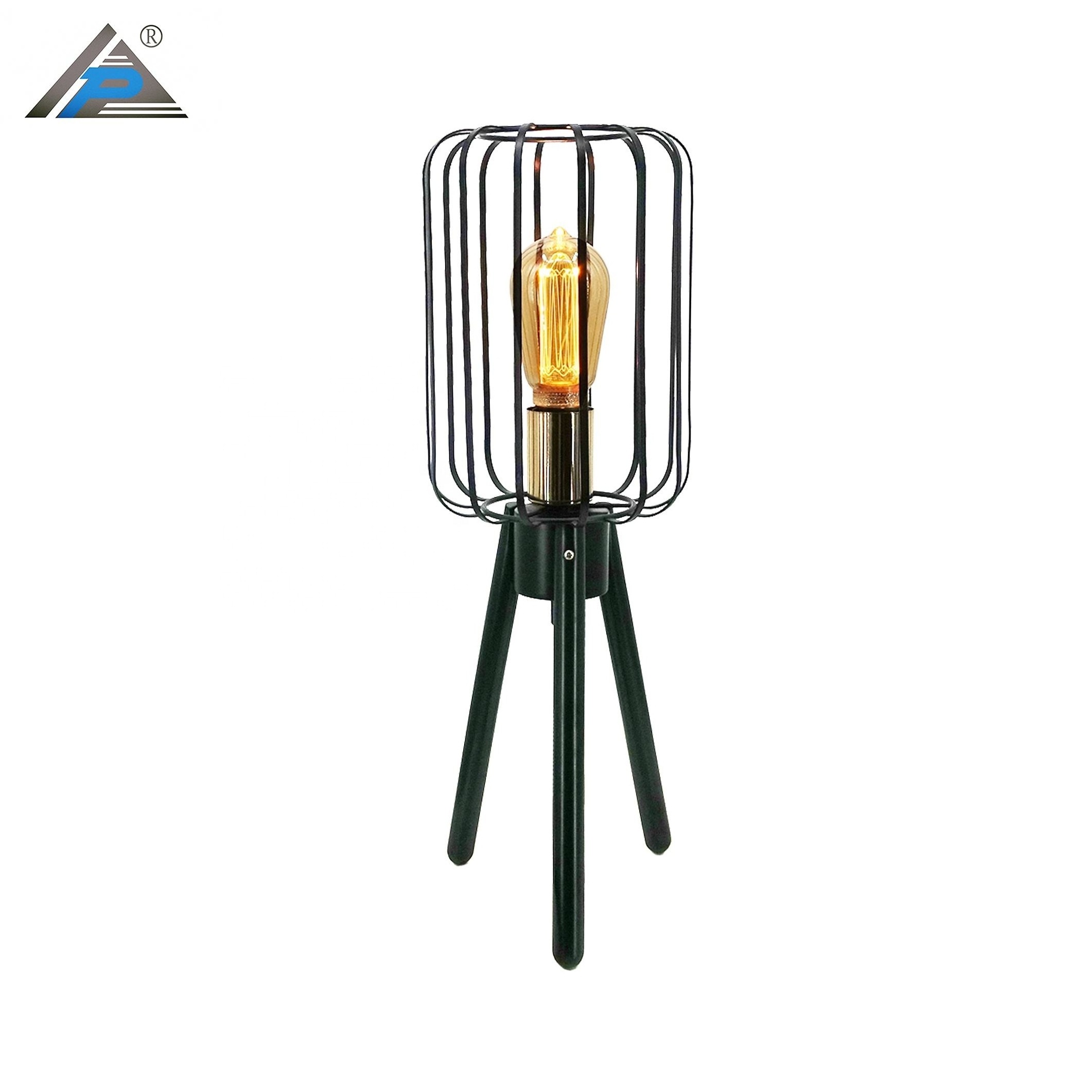 Home Decor Bedside Neck Reading Edison Filament Led Bulb St64 Desk Led Modern Cage Matte Black Lampe De Table