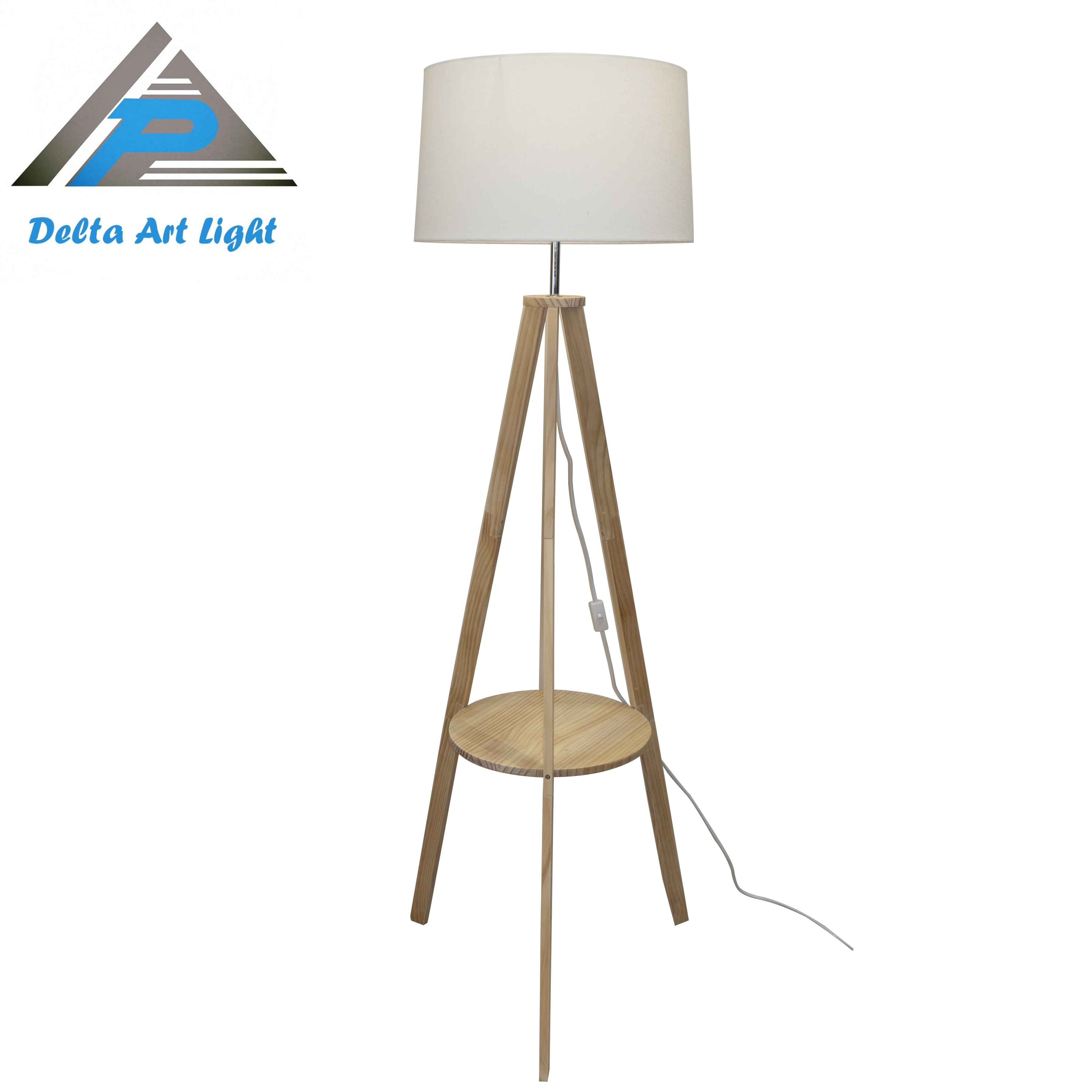 Wood Bamboo Tripod Floor Lamps Home Decor Bedroom Decoration Fabric Modern Luxury Designed Natural for Living Room Hotel Home