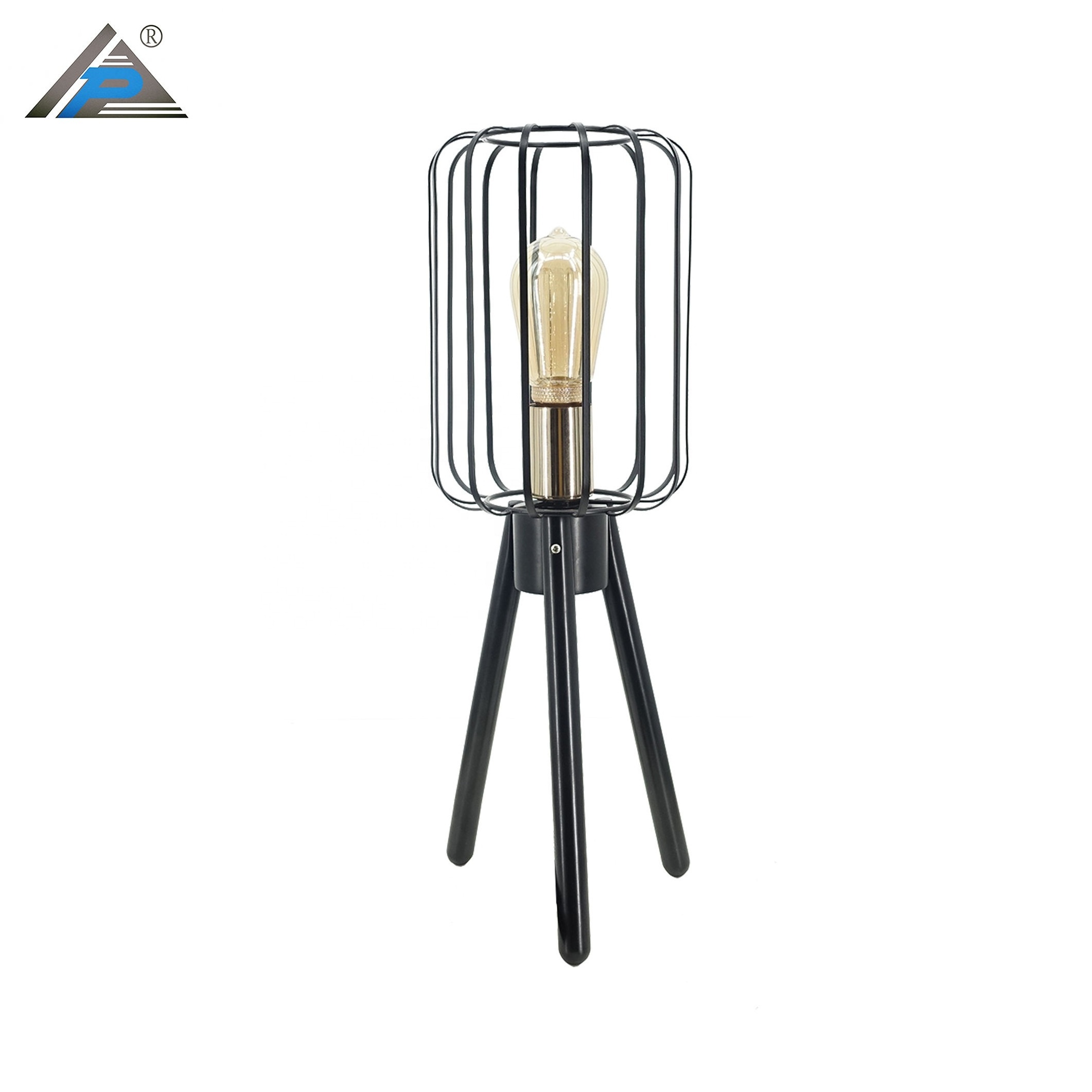 Home Decor Bedside Neck Reading Edison Filament Led Bulb St64 Desk Led Modern Cage Matte Black Lampe De Table