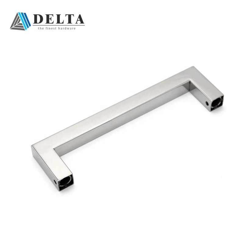 High quality shower brass internal glass pull handle square 6/8 inches stainless steel 304 door handle