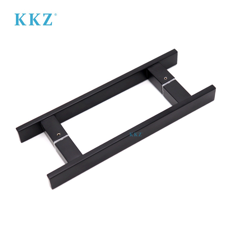 KKZ Modern Style Bathroom Shower Door Glass Sliding Handle Black Stainless Steel ladder 8