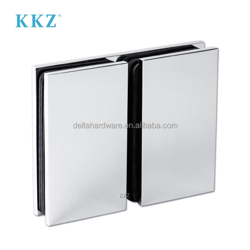 KKZ 180 Degree Shower Room Brass With Cover Connector Clip Double Fixed Glass To Glass Corner Clamp