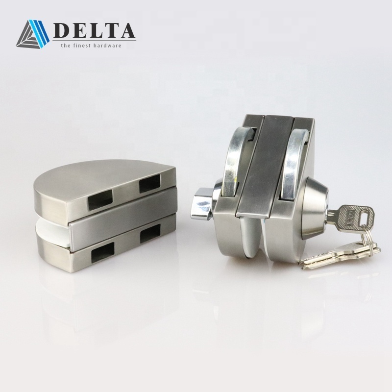 Commercial and offices Frameless glass central with keyless Locks stainless steel 201/304 round Sliding Glass Door Lock