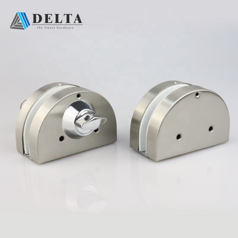 Commercial and offices Frameless glass central with keyless Locks stainless steel 201/304 round Sliding Glass Door Lock