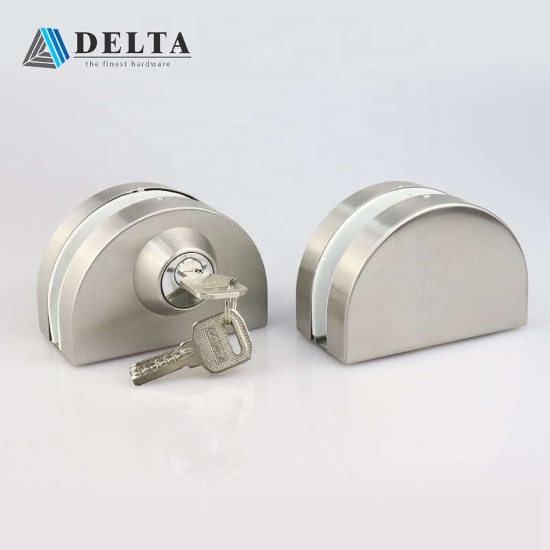 Commercial and offices Frameless glass central with keyless Locks stainless steel 201/304 round Sliding Glass Door Lock