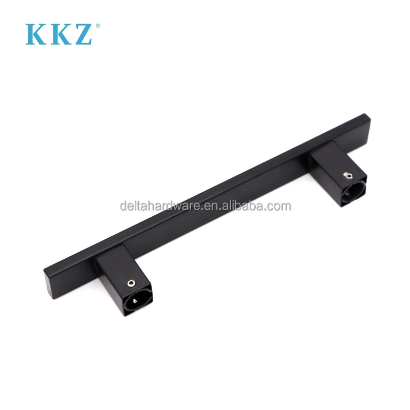 KKZ Modern Style Bathroom Shower Door Glass Sliding Handle Black Stainless Steel ladder 8