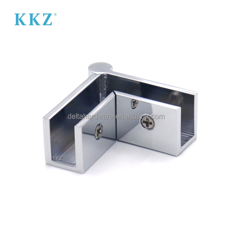 CRL S0GC91 Polished Chrome Solid Brass Shower Door Glass Panel Holder Corner Clip Connectors Adjustable Slip Fit Glass Clamp