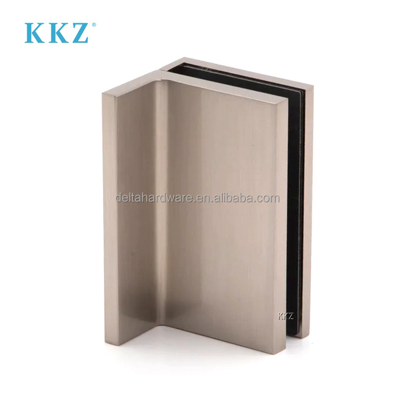 KKZ Polished Chrome Brass Statesman Bracket Corner Connector 90 Degrees Glass To Wall With Cover Shower Clamp