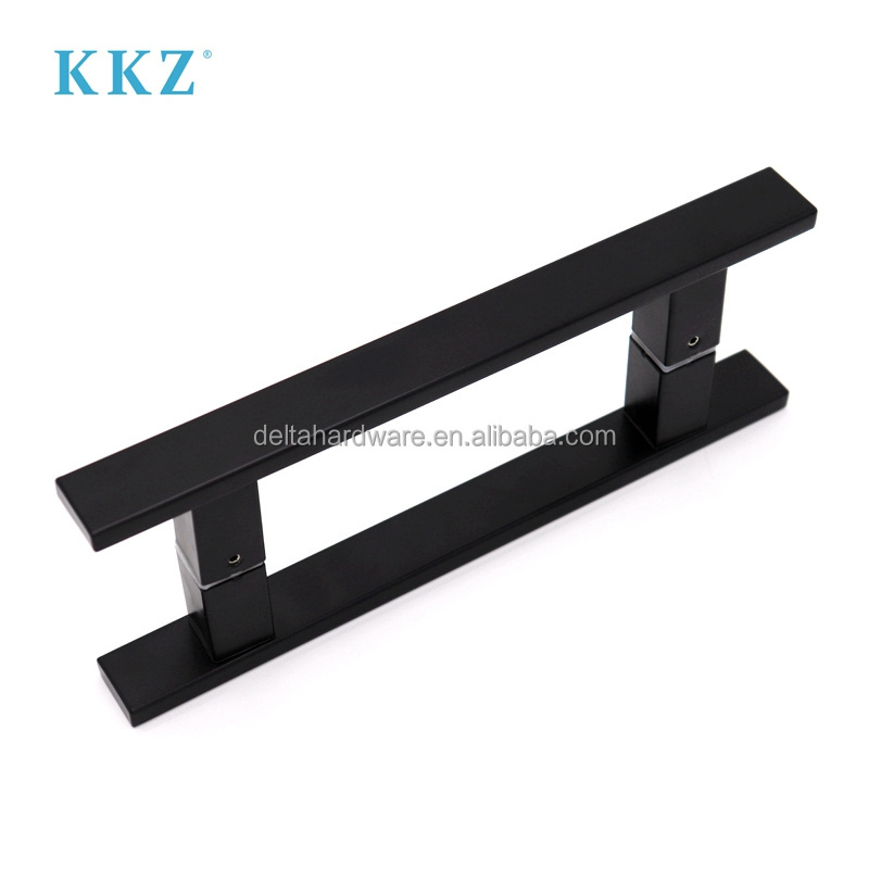 KKZ Modern Style Bathroom Shower Door Glass Sliding Handle Black Stainless Steel ladder 8