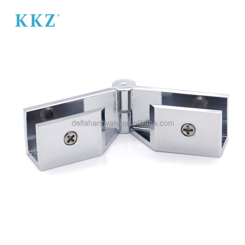 CRL S0GC91 Polished Chrome Solid Brass Shower Door Glass Panel Holder Corner Clip Connectors Adjustable Slip Fit Glass Clamp