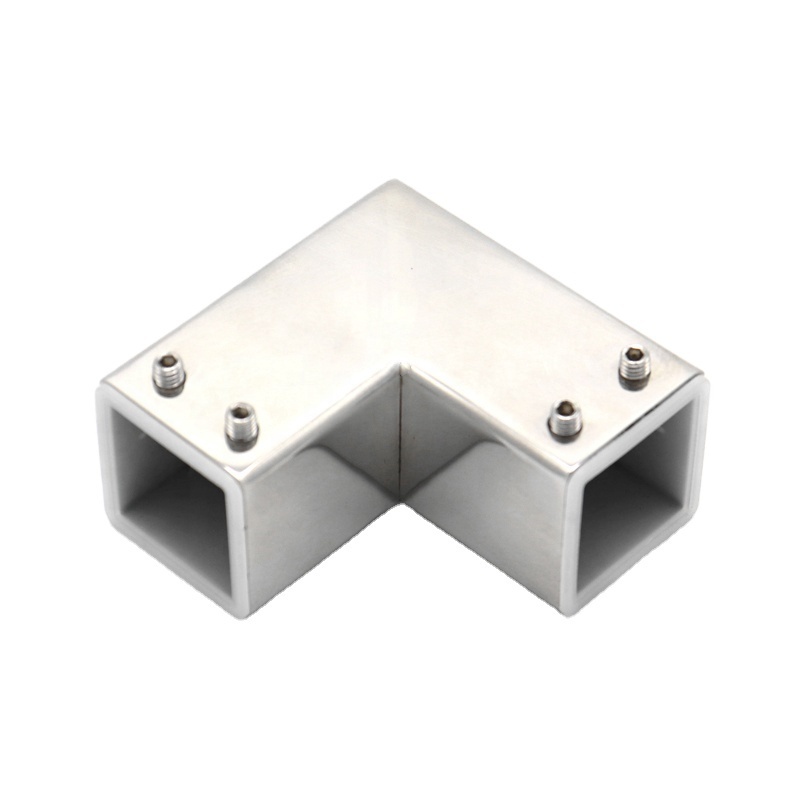 Bathroom square steel tube connectors for glass to glass corner clip