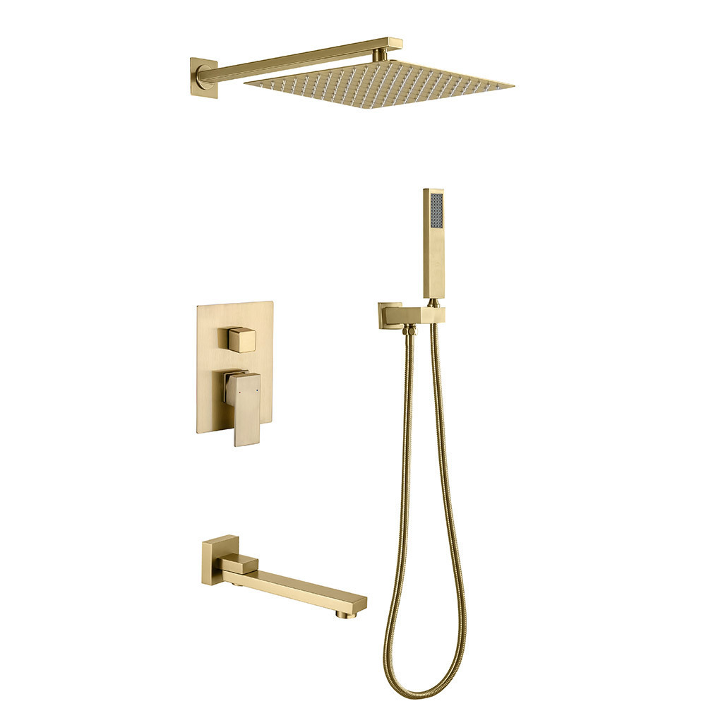 Bathroom European Shower Faucet Concealed 4 Way Shower Mixer Luxurious Wall Mount Ceiling Shower Set