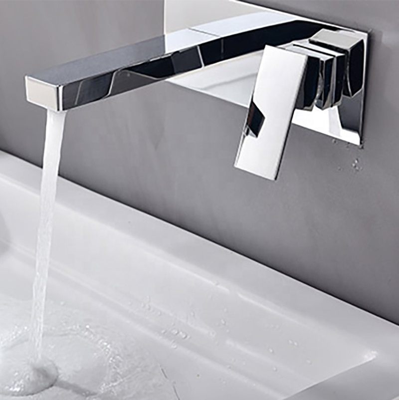 Modern Wall Basin Matte Black Tap Water Mixer Bridge Faucet