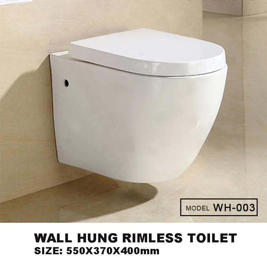 Ceramic Wc Rimless Wall Hung Toilet with Bidet Wholesale Bathroom White Sale Cover Style Tank Modern Piece Pattern Rohs