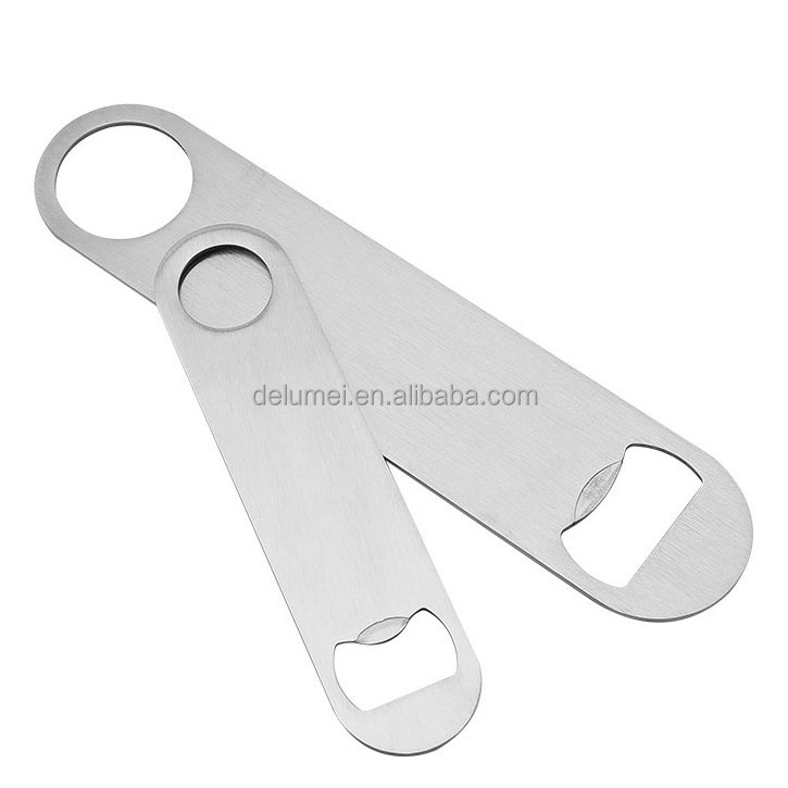 Custom Logo Bar Tool Accessories Silver Metal Stainless Steel Can Beer Bottle Opener