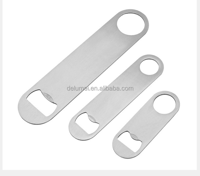 Custom Logo Bar Tool Accessories Silver Metal Stainless Steel Can Beer Bottle Opener