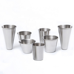 1oz 2oz 30ml 50ml 60ml Bar Tool Mini 304 Stainless Steel Pint Cup Shot wine glasses Metal cup for Drinking Outdoors