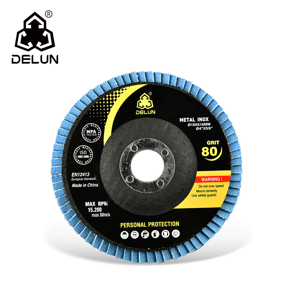 DELUN Ceramic 4 inch Wholesale High Density Bevel Type Angle Grinder Sanding Disc Abrasive Grinding Disc