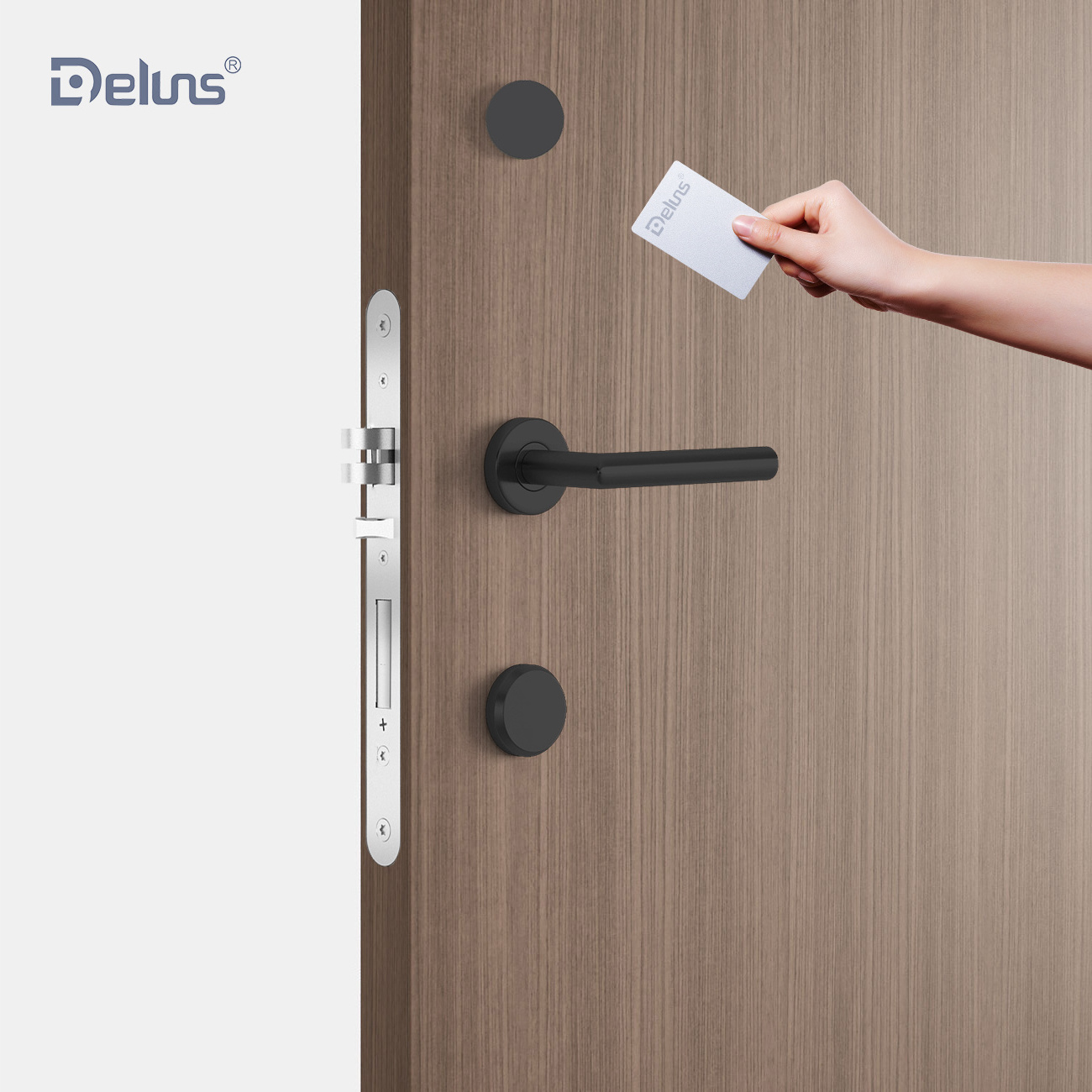 Deluns 2021 new RFID digital card smart electric mortise network system hotel lock