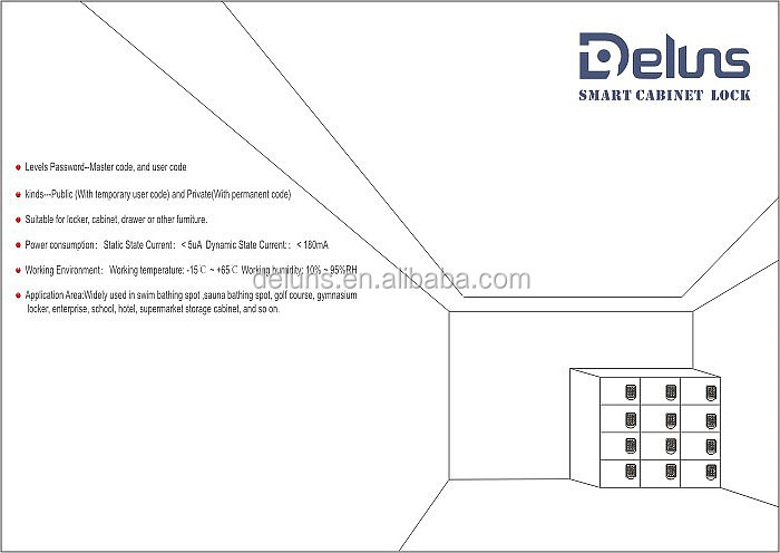 Deluns digital sauna cabinet security locker lock