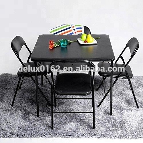 5 Piece save space cheap cost folding dining table and chairs C343