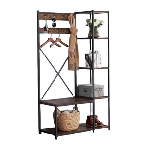 wholesale entryway coat stands hanger home furniture wooden perchero vintage clothe hall tree coat racks with shoe storage shelf