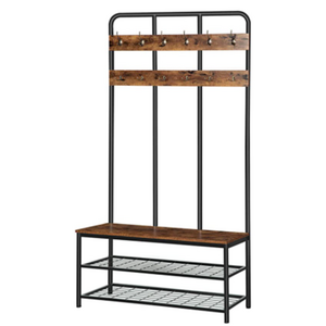 Simple Style Wooden Clothes Stands & Shoe Racks Home Furniture Entryway Coat Rack Estantera Rbol Metal Standing Shoe Bench