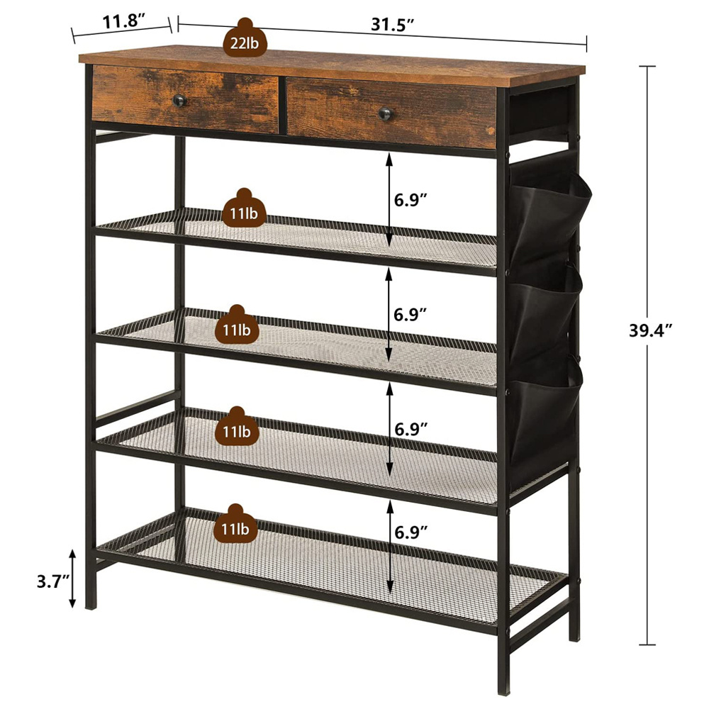 Wood Iron Shoes Stand Shelves Organizer Cabinet Online Home Furniture Entryway Multi Layer Wooden Bench Shelf Shoes Rack