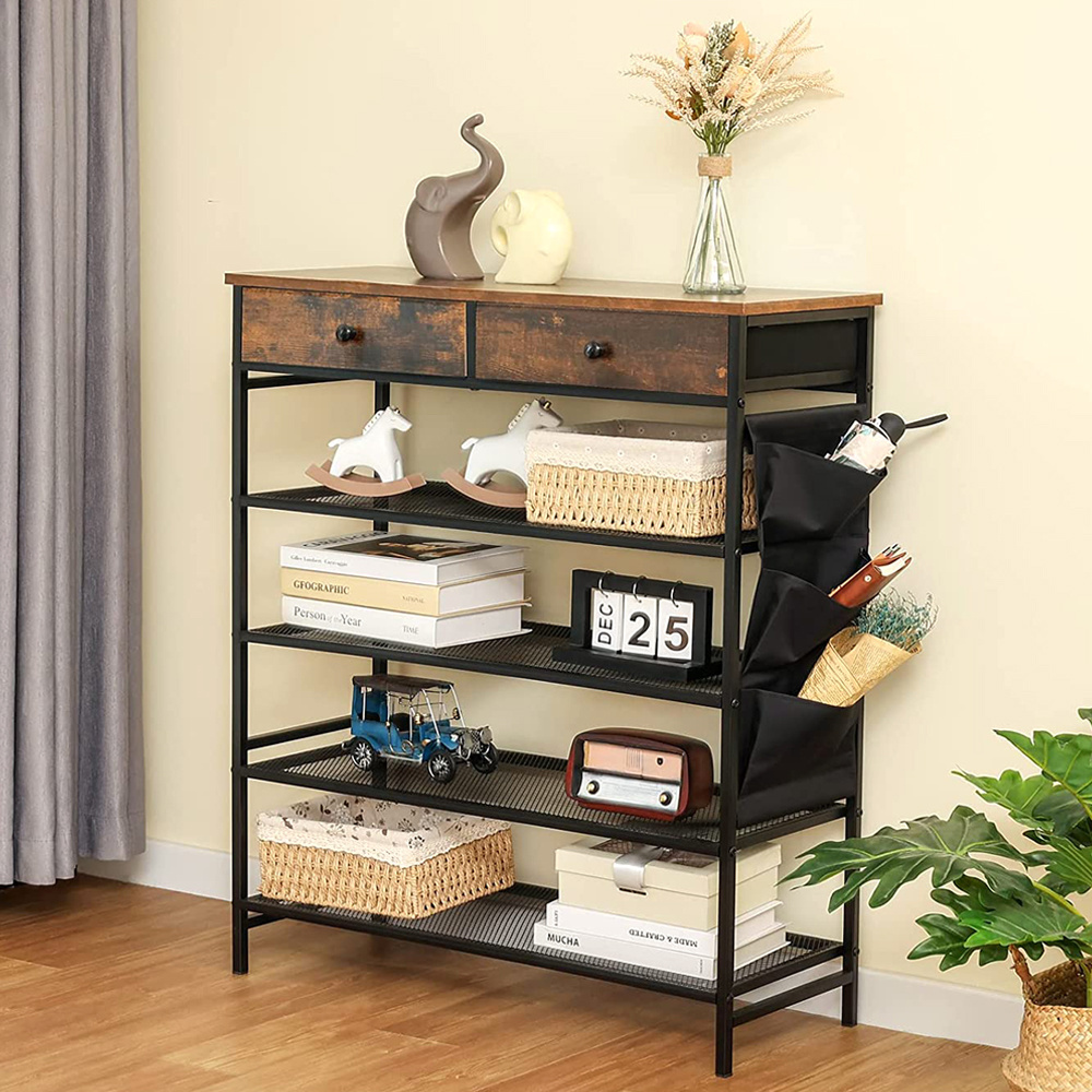 Wood Iron Shoes Stand Shelves Organizer Cabinet Online Home Furniture Entryway Multi Layer Wooden Bench Shelf Shoes Rack