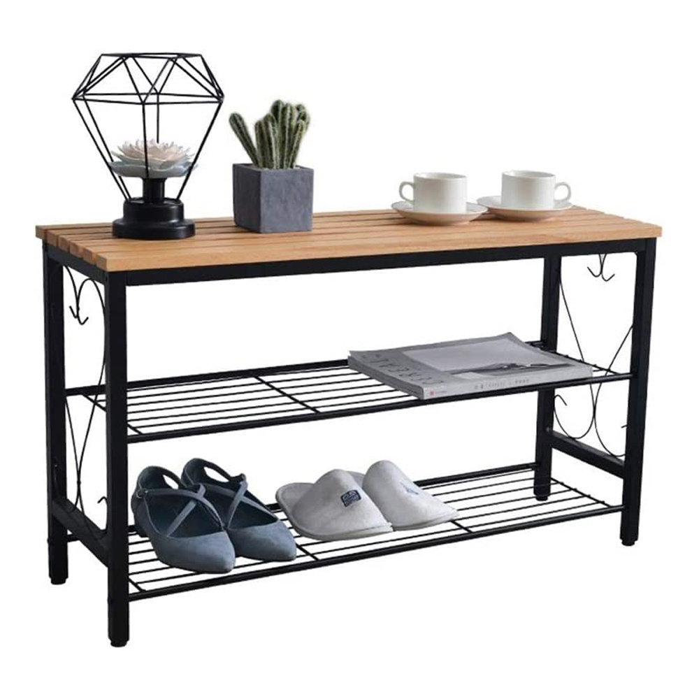 Modern Shoes Racks with Seat Wooden Bench Living Room Furniture Narrow Wood Carton Plastic Shoe Shelf for Entryways