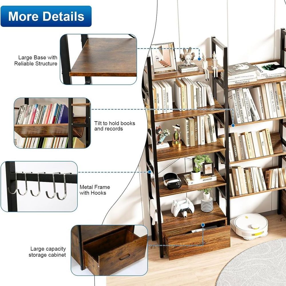 Book Ladder Storage Shelf Rack Bookcase Home Living Room Furniture Wisda Factory Multilayer Shelves Bookshelf Wholesale Wooden