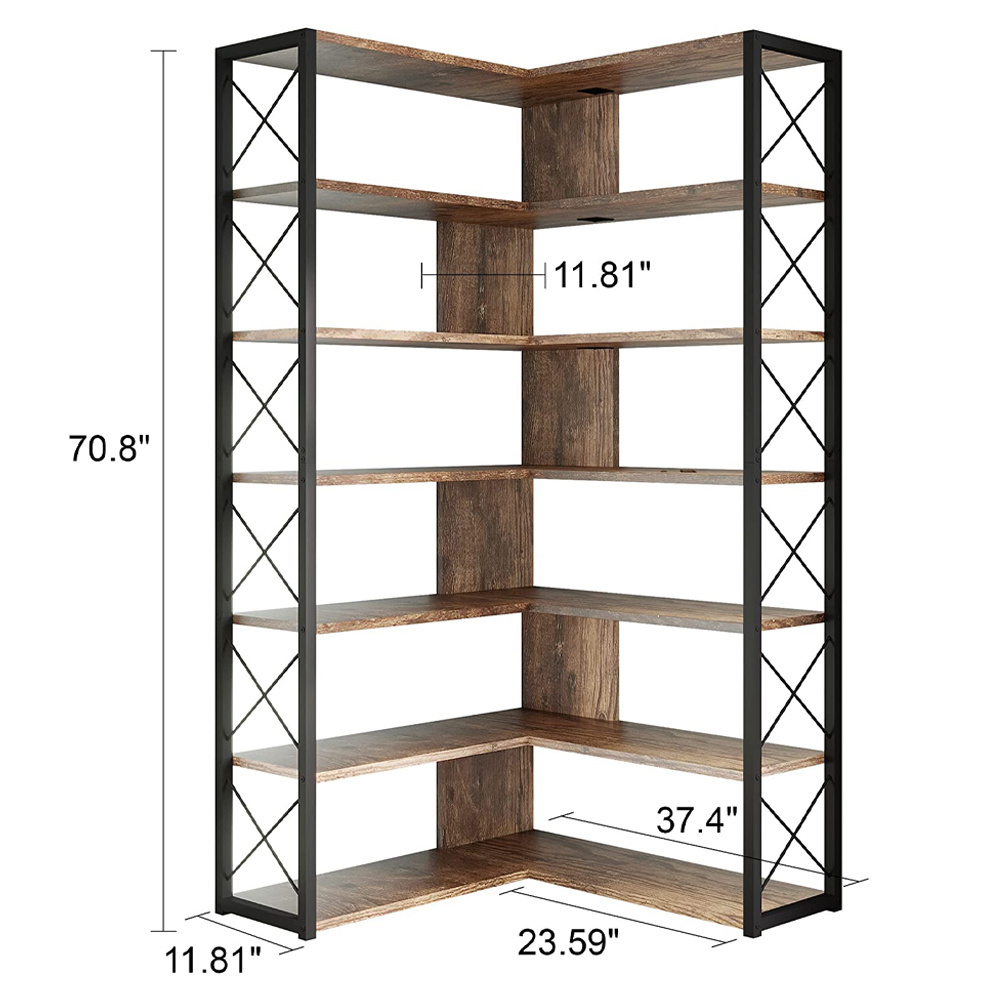 factory wholesale industrial bookcases bookshelf home office furniture corner wooden book shelf rack for living room