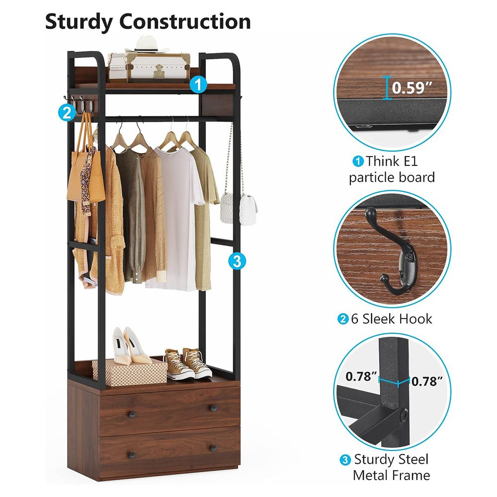 Wood Corner Shelf Clothes Shoes Rack Hanger Home Living Room Furniture Estantera Rbol Metal Wooden Entryway Coat Stand