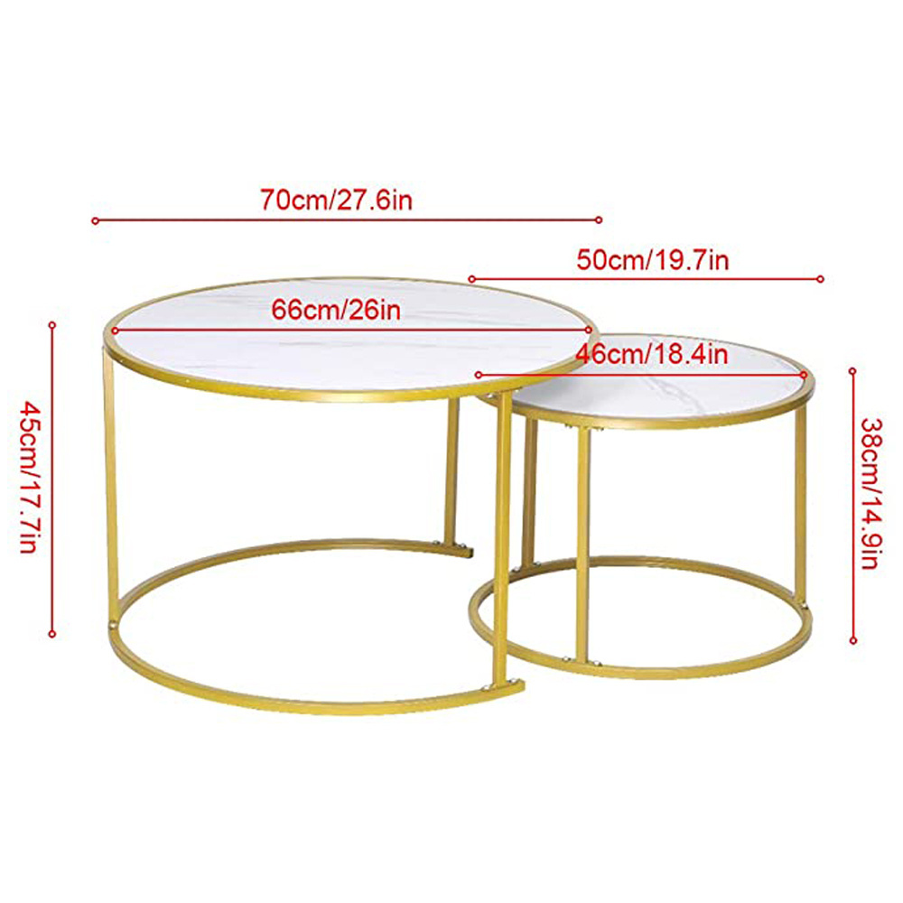 Luxury Round Coffee Side Desk Top Circular Coffee Table Sets Shagreen Ethiopian Detail Marble China Home Office Black Golden