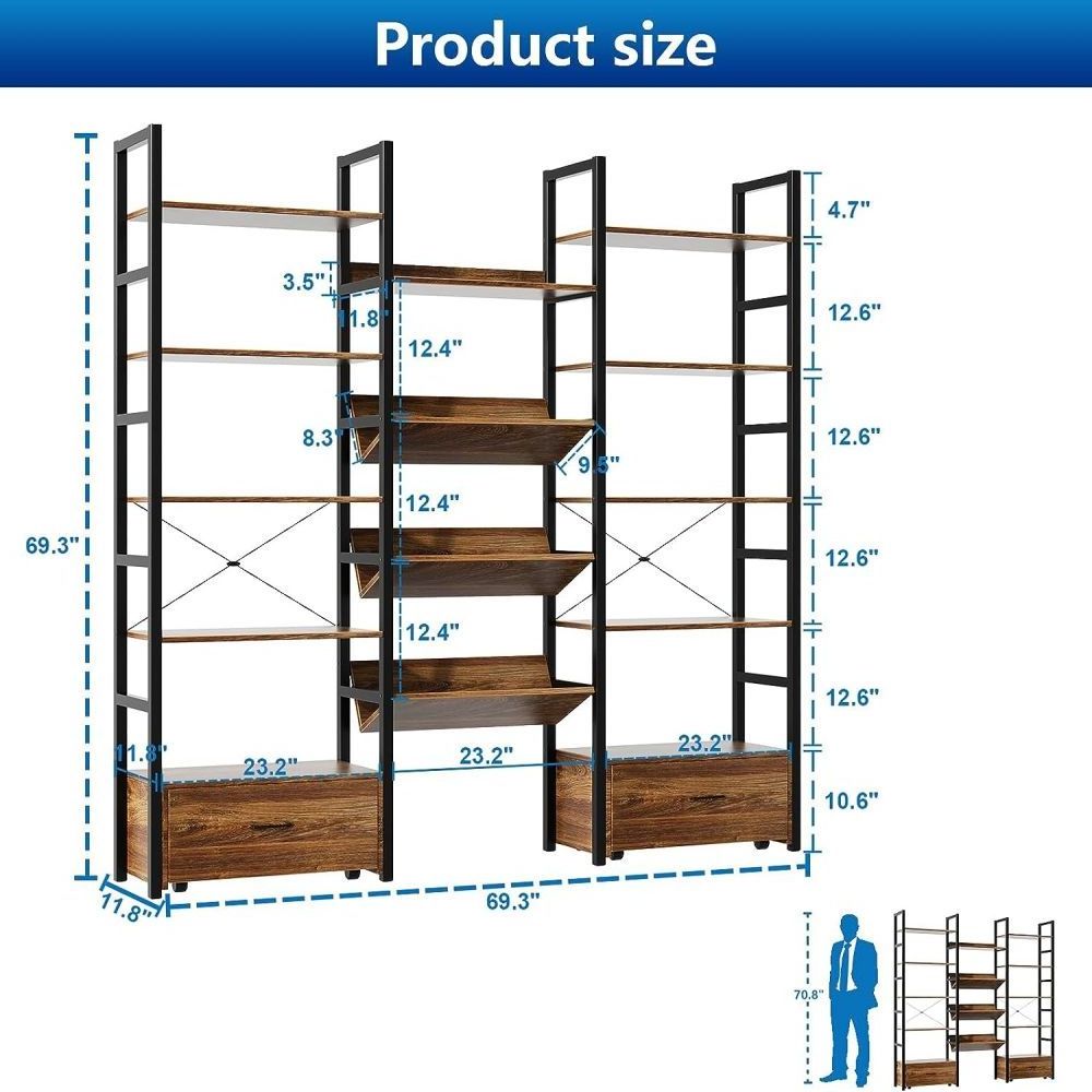 Book Ladder Storage Shelf Rack Bookcase Home Living Room Furniture Wisda Factory Multilayer Shelves Bookshelf Wholesale Wooden