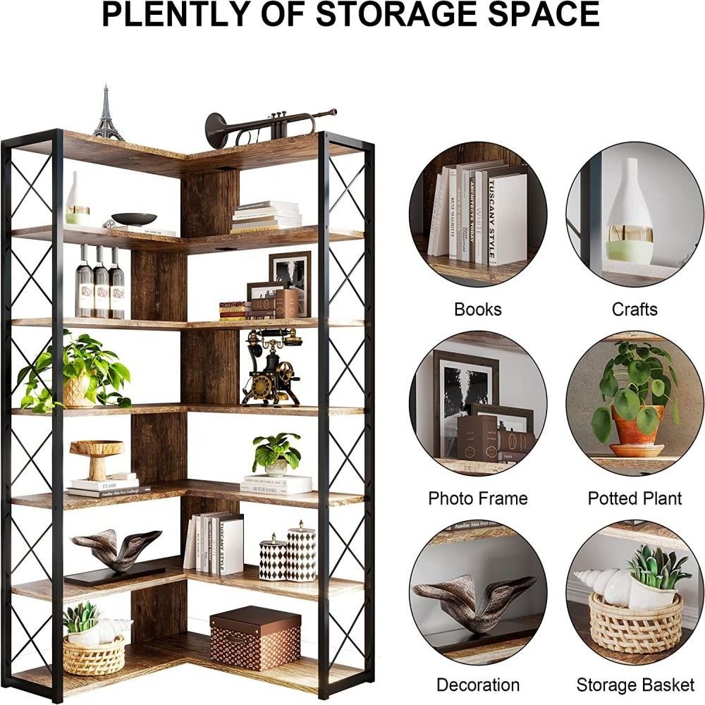 factory wholesale industrial bookcases bookshelf home office furniture corner wooden book shelf rack for living room