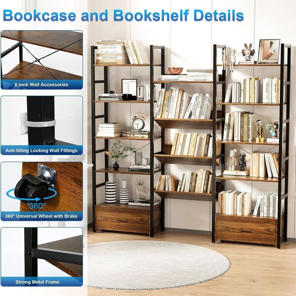 Book Ladder Storage Shelf Rack Bookcase Home Living Room Furniture Wisda Factory Multilayer Shelves Bookshelf Wholesale Wooden