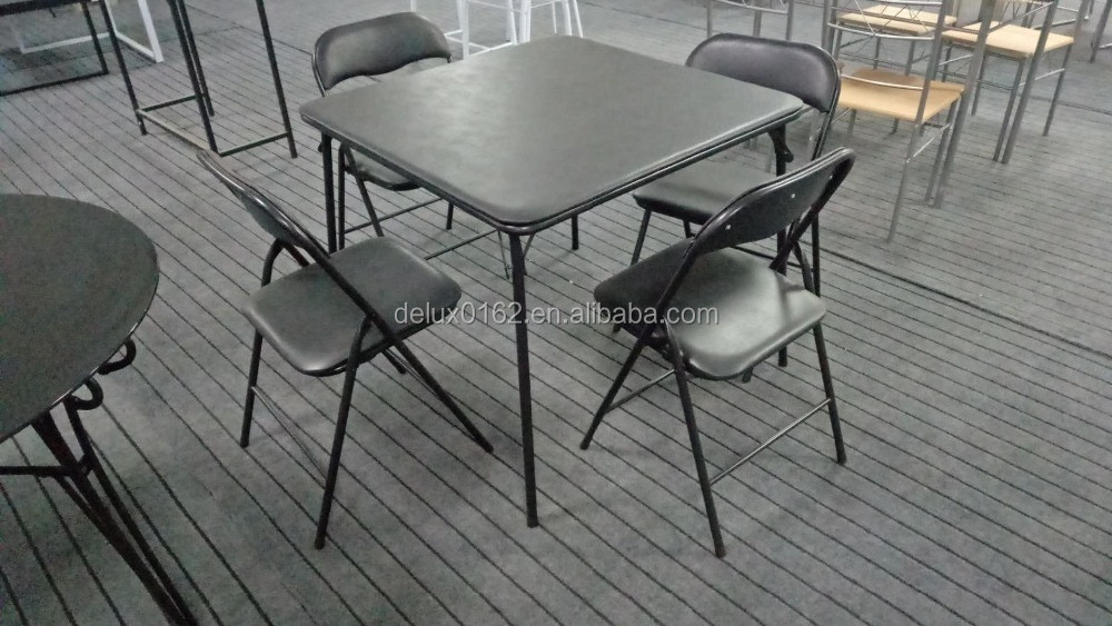 5 Piece save space cheap cost folding dining table and chairs C343