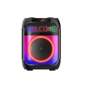 5 Inch Karaoke Circle Amplified Speaker Wireless Woofer Speaker Mic Remote Control Color Led Outdoor Tws Party Trolley Speaker