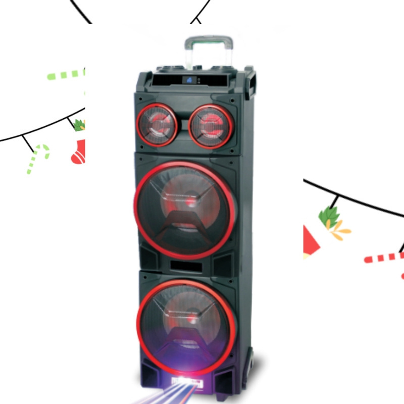 speaker video double 12inch bass speaker outdoor trolley blue tooth speaker with lcd screen