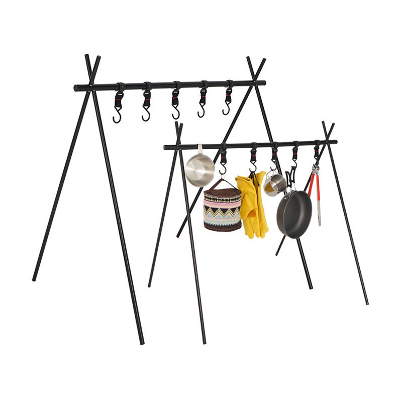 Outdoor Camping Foldable and Portable Equipment Folding Aluminum Alloy Hanging Clothes Rack