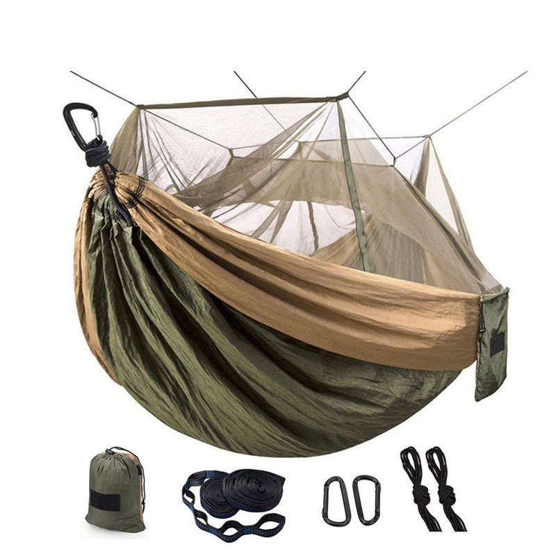 Proluxe Outdoor Nylon Mosquito Portable Camping Mosquitonet Hammock with With Tree Strap